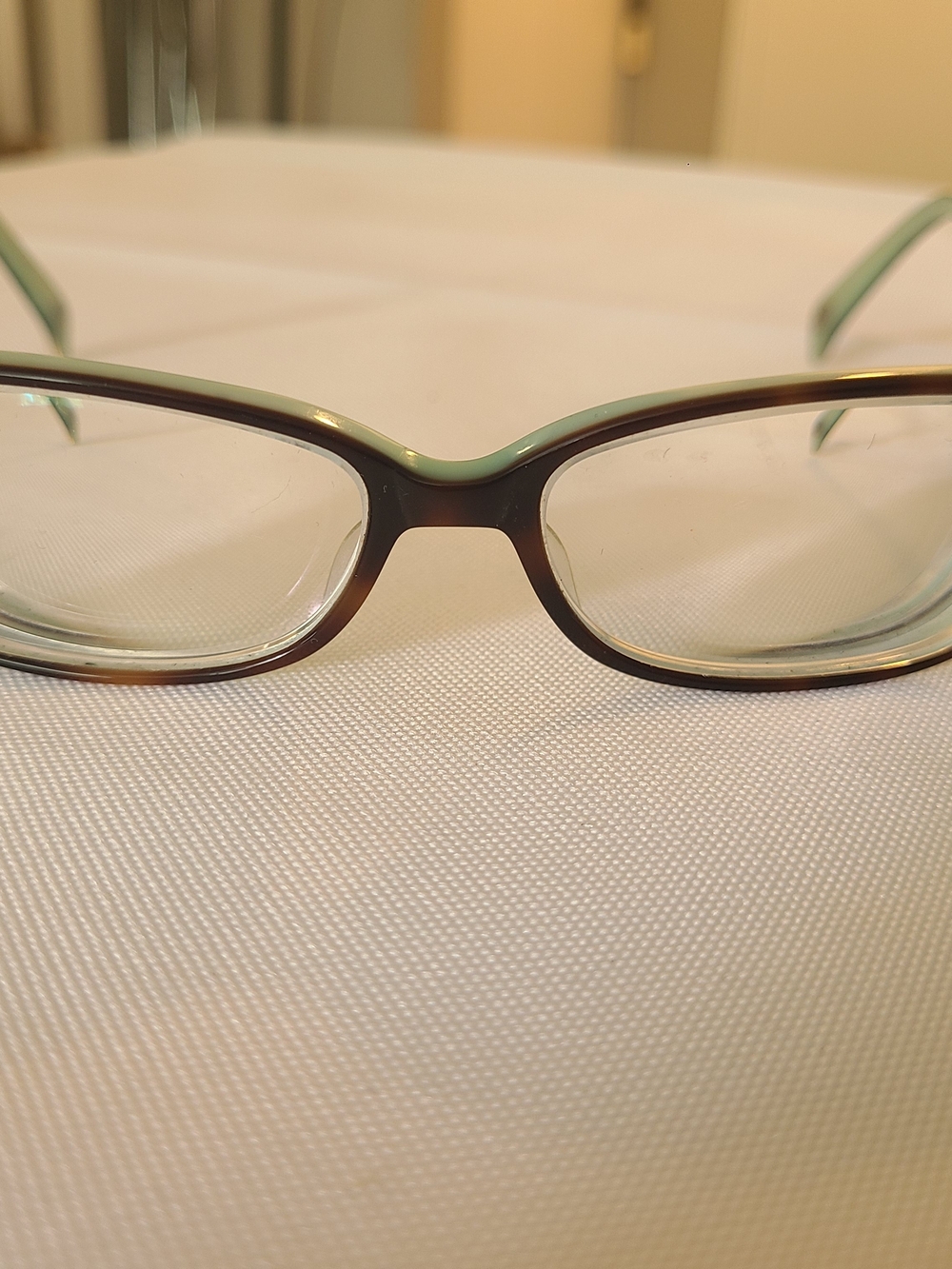 Lulu Guinness Brown Frames with Mint Trim Women's Glasses